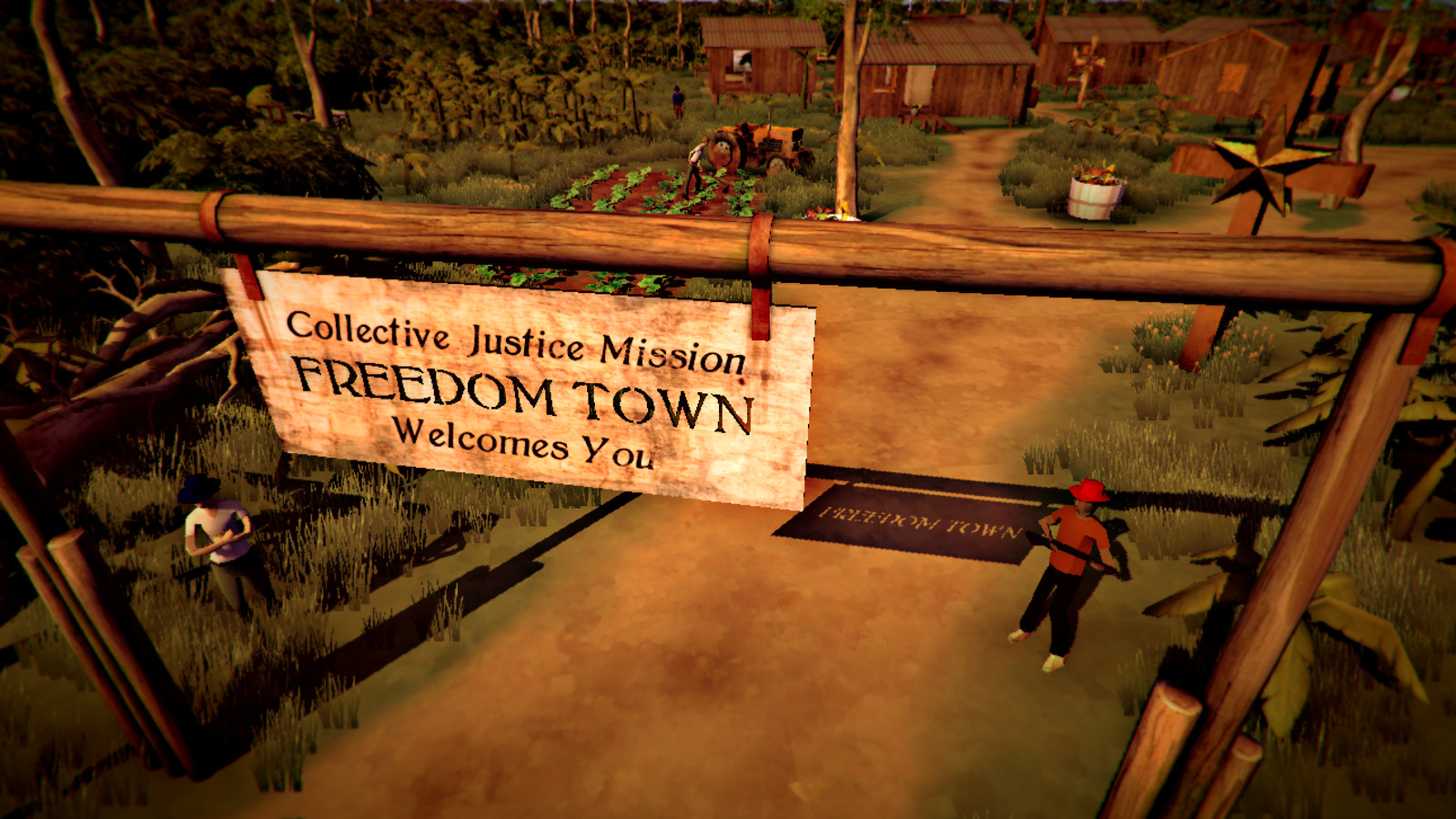 The Church in the Darkness - Freedom Town Sign Screenshot